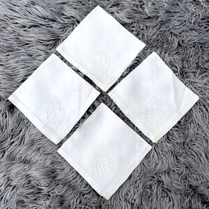 LOT 4 Vintage Matching Cotton Napkins Kitchen Set Battenberg Lace
